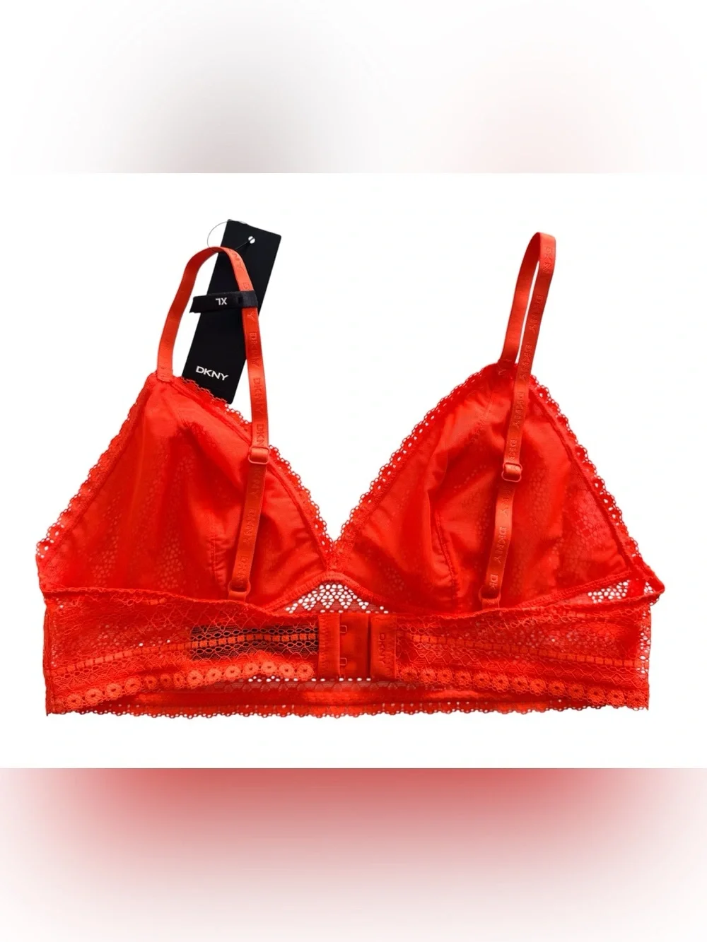 DKNY Orange Lace Wireless Bralette, Size XL - NWT - Picture 4 of 8